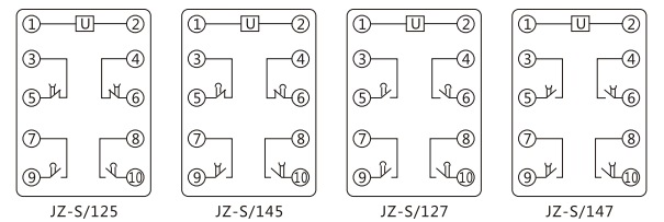 JZ-S/229靜態可調延時中間繼電器內部接線圖及外引接線圖